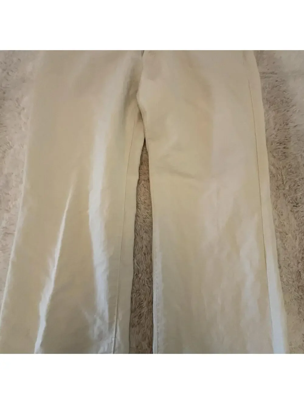 Banana Republic Emerson Linen Blend Pants 38x32 Ivory Flat Front